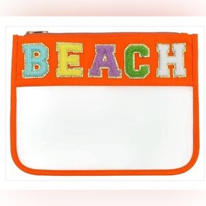 NEW Chenille Letter Clear Pouch